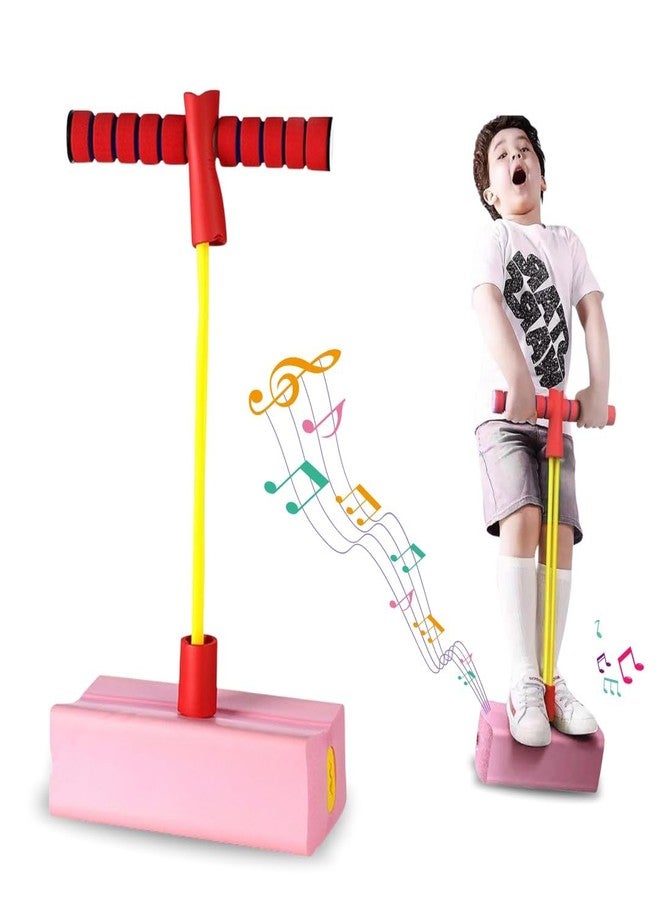 OLWICK عصا القفز OLWICK للكبار والصغار | نطاط قفز للأطفال بتصميم متوازن | نطاط قفز إسفنجي، معدات رياضية للاستخدام الداخلي والخارجي | عصا قفز للأولاد والبنات - وردي - Image 1